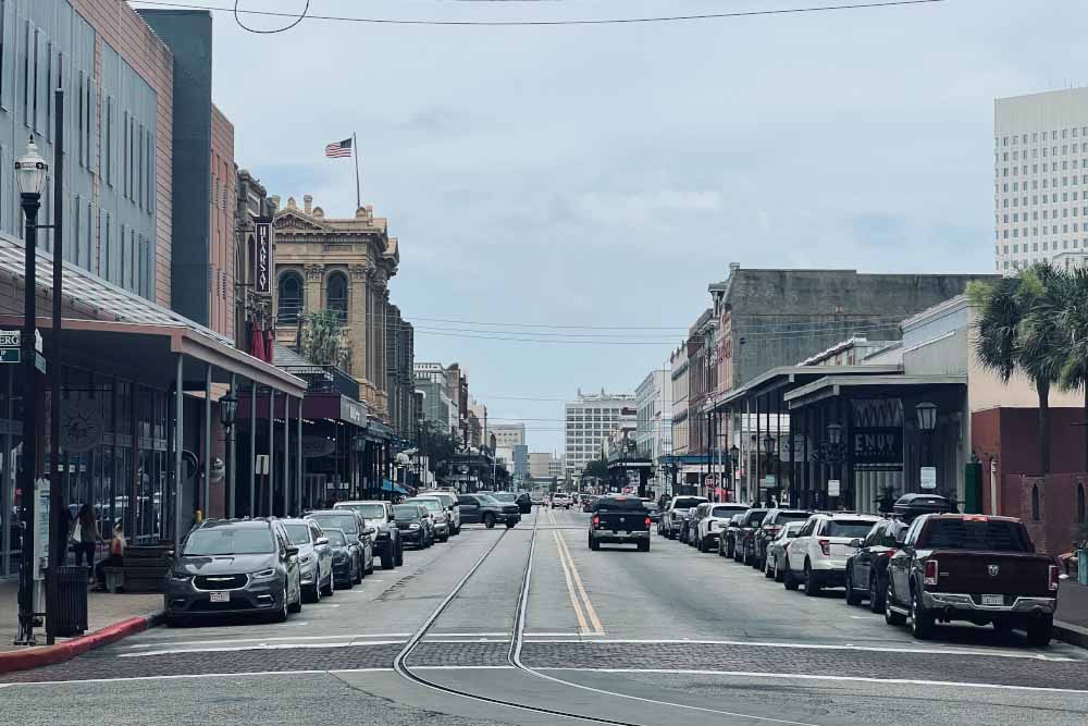 Downtown District of Galveston with Shops, Restaurants, & Piers